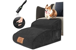 HEVOL Schody dla psów, wydłużone schody dla psów z pianki o wysokiej gęstości, z zmywalną osłoną, antypoślizgowe schody dla zwierząt domowych dla rannych i starszych psów - wyślij 1 wałek do kłaczków,