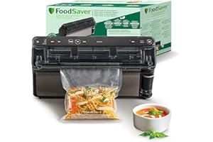 FoodSaver Envasadora al vacío Elite All-in-One Liquid+ | Alimentos hasta 5 veces más frescos* | Sellado de líquidos | Con 1 rollo (28 cm x 2,43 m) y 4 bolsas para envasar al vacío (0,94 L y 3,78 L)