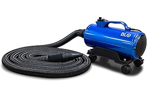 BLO Car Dryer AIR-GT – Sèche rapidement l'ensemble de votre véhicule après un lavage – Plus de gouttes, plus de rayures – Vitesse d'air réglable – Tuyau extra long – Roues rotatives