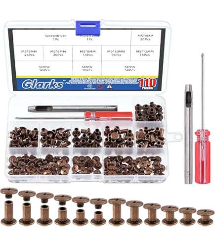 Kit Borchie Per Cuoio 180 Pezzi - Rivetti Metallici Con Pinze, Per Jeans, Borse, Scarpe E Artigianato - Foto 8