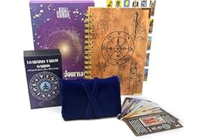 Witchy Cauldron Tarot Learning Set for Beginners: Learning Cards for Beginners, Satin Deck Holder and Journal for with Raider Waite (Blue)