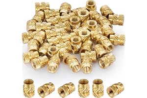 WODEMEILON Inserti Filettati Stampa 3D Boccole Filettate per Metallo M4 Inserto Filettato 50 pezzi Rivetti Filettati M4x8,1x6,3mm Boccola Filettata in ottone Per Parti Termoplastiche 3D