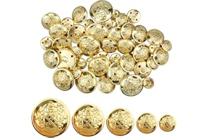milaosk 50 bottoni in metallo dorato, vintage, con gambo in metallo, per giacche, abiti, giacche (bottoni da 15 mm, 18 mm, 23 mm, 25 mm)