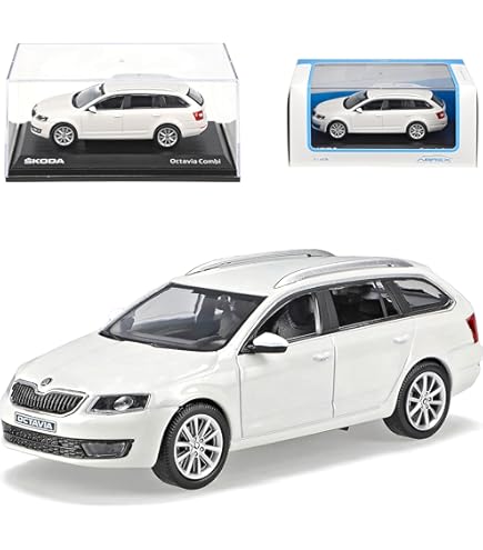 Miniature Skoda Octavia IV Combi Blanche - Abrex 1/43 (modèle 2020)