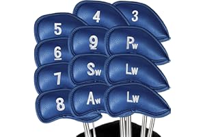 FINGER TEN - Funda para Hierro, de Piel sintética, 12 Unidades, diseño de titleist Ping Callaway Taylormade Nike Yamaha Cleveland