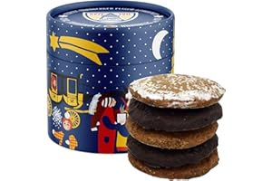 ‎FRAUNHOLZ ELISENLEBKUCHEN Lebkuchen - original Nürnberger Mandel Elisen-Lebkuchen - 45% Nussanteil - handgefertigte Qualität - prämierter Meisterhändler (Papierdose Christkindlmarkt - Inhalt: Lebkuchen gemischt - 380 Gramm)