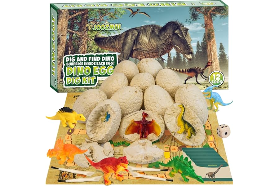 Joozmui Dinosaur Toys for Boys, Fossil Digging Kit for Kids Dinosaur Egg Toys 3-10 Year Old Boy Gifts Boys Toy Age 3-8 Toy Figure Gifts for 3-11 Year Old