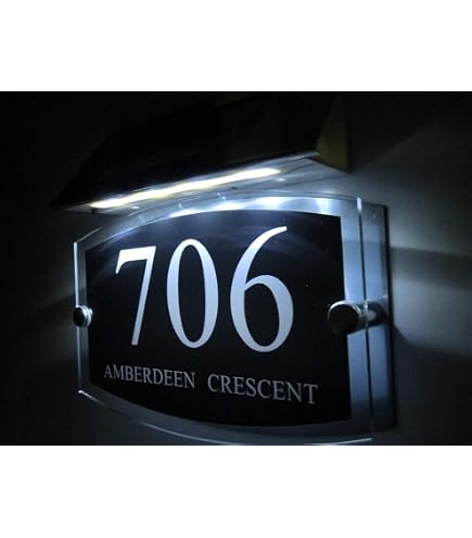 thumbnail image 2 of Haizuai Solar LED House Number Sign – Modern Acrylic & Aluminium, 1-9999, Black 2 of 2