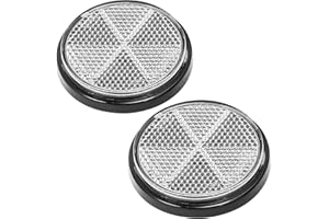 AGRISHOP 2X Catarifrangente Rotondi Bianco Autoadesivo Riflettore per Rimorchio Adesivi Riflettori da Incollare