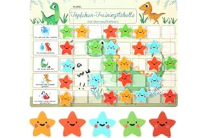 KHLEROX Töpfchen-Trainingstafel für Kleinkinder mit 40 wiederverwendbaren magnetischen großen Sternaufklebern, interaktive Belohnungstafel für das Toilettentraining (Dinosaurier)