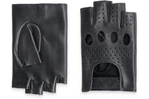 GLOVE STORY Mitaines Conduite Homme Cuir Agneau Noir Non Doublé | Liberté de Mouvement et Style Élancé | Accessoire Léger pour Précision Tactile et Élégance Rétro