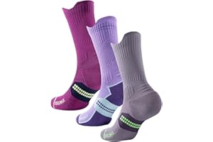 Juclise Calcetines de compresión Coolmax Bamboo para correr para mujer, transpirables, antiampollas acolchados