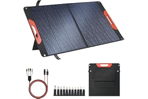 iFvBey 100W Foldable Solar Panel - Charger for Power Stations | Monocrystalline 23.5% High Efficiency QC3.0 USB-A/USB-C Output | IP65 Waterproof | Portable for Camping, RV, Emergency Blackout