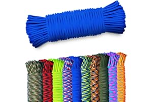 AMZoutdoor® linka Paracord 550 4 mm, 7 rdzeni, wyposażenie outdoorowe, kemping, linka Paracord (5 metrów, neonowo-żółto-zielony) (niebieski, 10 metrów)