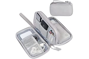 FYY Borsa per cavi,organizer per cavi elettronici,organizer per cavi, accessori elettronici,borsa universale per accessori per cellulare, cavo di ricarica,power bank,chiavette USB,SD,2 layer,L,Grigio