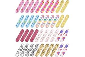 COACOM 40 kolorowych, dwustronnych pilników do paznokci 9 cm, narzędzia do manicure i upiększania naturalnych paznokci