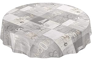 ‎ANRO ANRO Wachstuchtischdecke Wachstuch Wachstischdecke Tischdecke abwaschbar Industry Modern Used Look Industrie Rund 140cm