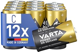 VARTA Piles C Baby, lot de 12, Power on Demand, Alcalines, Pack de Stockage, Flexible, Puissant, pour Les Accessoires informatiques, Les appareils Smart Home, Made in Germany [Exclusif sur Amazon]