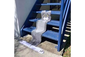 FTIK Treppen Teppich, Außendesign von Tom und Jerry, 2021 Anti-Rutsch Treppenmatten, rutschfest, für den Innenbereich, Selbstklebende Teppiche, Treppe, für Kinder und Haustiere 70 * 120cm Grey