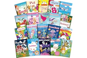 OSIMIG 20PCS Colouring Books for Children Ages 2-8, Mini Colouring Books for Party Bags, Kids Colouring Book for Girls and Boys, Includes Themes like Unicorn,Mermaid,Dinosaur,Underwater World,Animal
