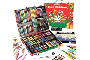 KINSPORY 150 Pezzi Valigetta Colori Bambina, Pittura Valigetta per Bambini, Set per Disegno, Kit Disegno acquarellabili Bambini