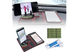 Baanfly Anti Slip Mat 4 in 1 Dashboard Accessories Mats Phone Holder Pad Car Dashboard Mat Number Plate Sticky Pads with 360° Rotating Function Phone, GPS Devices, Sunglasses keys non slip matting