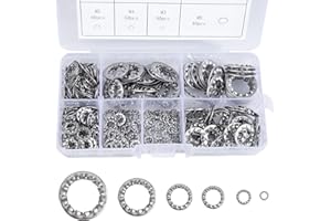 QIMEI-SHOP Arandelas de Bloqueo Dentadas Arandelas de Seguridad de Velocidad Rápida de Acero Inoxidable M3 M4 M5 M6 M8 M10 M12 Surtido Kit 270 Piezas