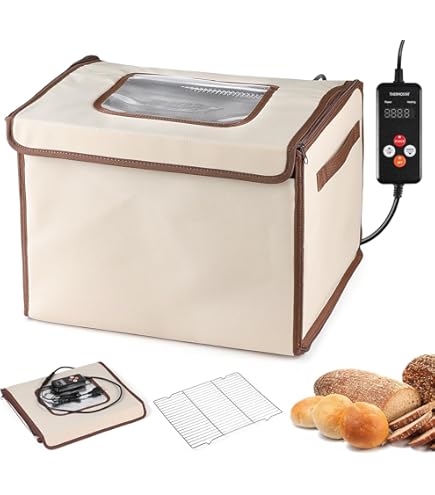 Boîte De Fermentation Du Pain, étuve à Pâte, Boîte De Fermentation De Pizza Avec Couvercle, Double Fenêtre, Minuterie De 1 à 24 Heures, Support Amovible, étuve à Pâte Pour Pain, Yaourt, Vin