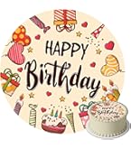 Disco Ostia Commestibile Happy Birthday - Decorazione Torta Compleanno 20 Cm - Foto 4