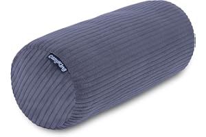 COZYKING Nackenrolle Cord Grau Nackenkissen Öko-Tex 100 Zertifiziert und 40°C waschbar - Nackenstütz-Kissen mit Bezug, rund für Auto, Flugzeug, auf Reisen oder zum Lesen und Relaxen zu Hause - 15x40 cm