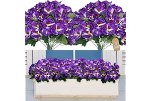 SOMYTING Lot de 10 paquets de fleurs artificielles comme de vraies fleurs artificielles pour balcon, extérieur, résistant aux UV et aux intempéries, pour maison, rebord de fenêtre, décoration de