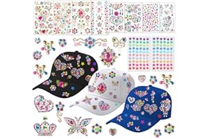 GOWTX DIY Baseballkappe Bastelset für Kinder, Halloween-Geburtstagsgeschenk für Mädchen mit Edelstein-Aufklebern