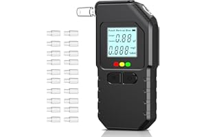 Yeerain Alkoholtester mit Zwei Sensoren, Professioneller Promillemessgerät mit Digitaler LCD-Anzeige, Tragbarer Alkoholmessgerät für Den Persönlichen und Professionellen Gebrauc, mit 20 Mundstücke