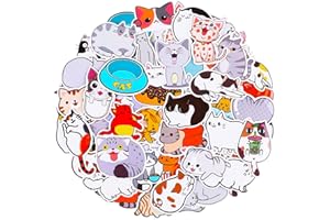 cobee Lot de 100 autocollants en forme de chat mignon - Imperméables - Pour ordinateur portable, bagages, skateboard, voiture, vélo, étui de téléphone
