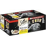 Sheba Cibo umido per gatti Selection in salsa, 40 sacchetti per porzioni, 40 x 85 g (1 confezione grande), bagnato pollame va
