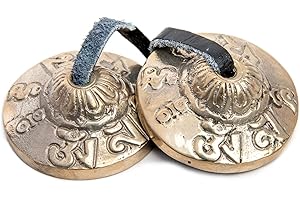HIMALAYAN BAZAAR Tingsha Cymbales Cloches – Facile à jouer – Carillon en bronze pour méditation pleine conscience pour guérison des chakras, bain, cadeaux spirituels tibétains fabriqués à la main par Himalaya Bazaar