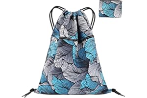 FenFang Sac à Dos Cordon Grand, Sac à Cordon Tissu Sac Sport Gym D'école de Serrage Fille Garçon, Sac de Piscine à Cordelette Gym Bag pour Natation Yoga Voyage Plage Femme Homme Enfants