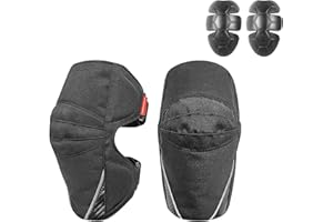 MGICHOOM Moto, Cyclisme, Coussinets Protection pour Le Soutien du Genou, Armure Protection Réglable pour Les Genoux Motocross, Genouillères Antidérapantes Anti-Chocs