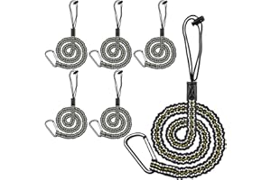 Raweao Tool Lanyard for Working at Height, Retractable Tool Lanyard with Carabiner Clip for Scaffolding, Maximum Weight Limit 6.8KG/15lb Safety Rope Tool Tethering Kit (6pcs)