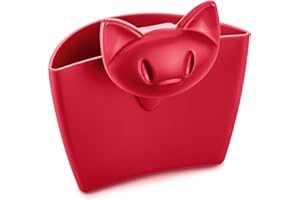 Koziol Tasse pour Servir Miaou, thermoplastique Plastique, Blanc, 5,7 x 7,2 x 7,2 cm, Framboise, 5.7 x 7.2 x 7.2 cm