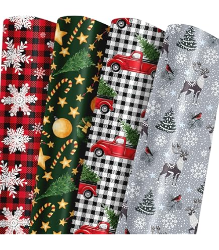 Aazon.co: RUSPEPA Christas Reversible Wrapping Paper Roll For Girls