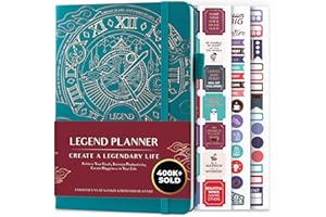 Legend Planner - Meilleur agenda hebdomadaire et calendrier mensuel pour augmenter la productivité, atteindre les objectifs et gérer le temps-maître - A5, non daté - Viride