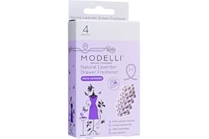 Modelli Compostable Long Lasting Natural Lavender Moth Repellent Drawer Fresheners, 4 Pack - Fresh Lavender Fragrance, 100% Compostable - Freshens Clothes in Drawers