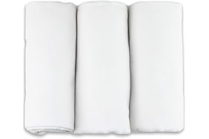 ‎FENSILO FENSILO|Moltontücher|Spucktücher Baby | 3er Pack 80x80cm|Spucktuch – 100% Baumwolle Flanell Weiss – Moltontuch – Spucktücher für Jungen oder Mädchen