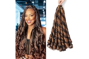 CAZSYSDD French Curly Braiding Hair for Box Braids 22 inch Loose Wave Braiding Hair Pre Stretched Bouncy Braiding Hair Crochet Spiral Curl Hair Extensions dla kobiet (P4/30 #, 22 cale (opakowanie 6))