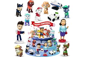 Dog Tortendeko, 15pcs Dog Figuren Kuchen Deko, PIIMNT Tortendeko Cake Topper Tortenfiguren Deko Kindergeburtstag