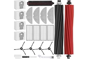 Erinice kit de recambios para roborock s8 pro ultra accesorios con 1 par cepillo principal, 1 cepillo autolimpiante, 4 bolsas de polvo, 4 filtro HEPA, 4 paño de fregona, 4 cepillos laterales,21 piezas