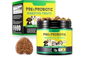 Tioueo Probiotic Digestive Chews for Dogs, 120 Count – With Probiotics for Gut Flora & Digestive Support