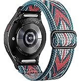 Rongep One-Click Elastik Bohem Serisi 20mm Kordon Samsung ile Uyumlu Galaxy Watch 7/6/5/4/FE Serisi İ&ccedil;in Kumaş Kayış (40mm/44