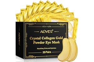 BIEYOC płatki pod oczy (25 par), 24-karatowe złote plastry pod oczami, przeciw starzeniu się, intensywne płatki pod oczami redukują opuchliznę, cienie pod oczami i zmarszczki pod oczami